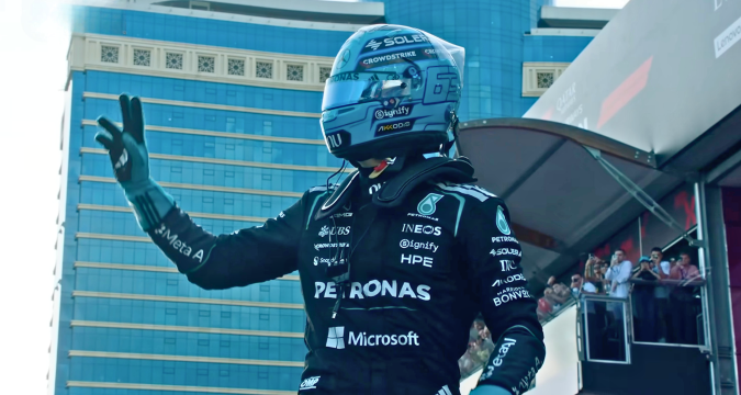 George Russell in pole nelle qualifiche del GP d'Azerbaigian davanti a Charles Leclerc